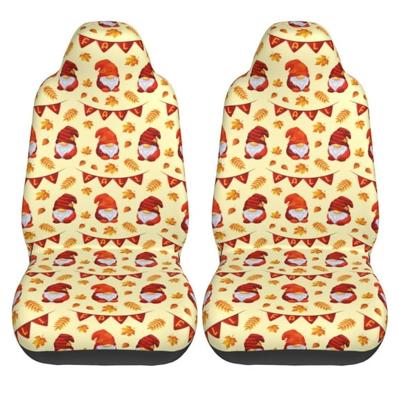 Haiem Fall Gnomes Printed Car Seat Covers Set of 2, Universal Fit Car Seat Covers,Protective Seat Covers,Comfortable Car Seat Covers, Easy Installation Seat Covers