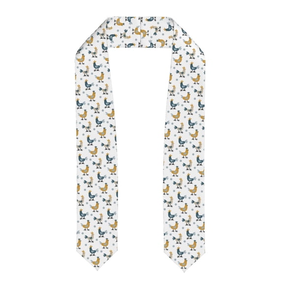 Haiem Farm Roosters Pattern Graduation Stole 2024 | Premium Satin Sash for Graduation Ceremony