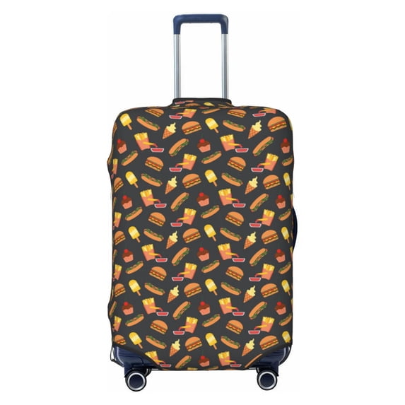 Haiem Fast Food Luggage Cover Printed Suitcase Covers for Luggage Elastic Washable Suitcase Protector Fits 18-32 Inch Luggage-X-Large