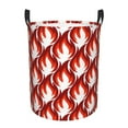 thumbnail image 1 of Haiem Fire Symbols Leather Dirty Clothes Laundry Basket,Sturdy & Waterproof,Collapsible Round Design For Efficient Space Management,Multi-Purpose Storage Basket, 1 of 8