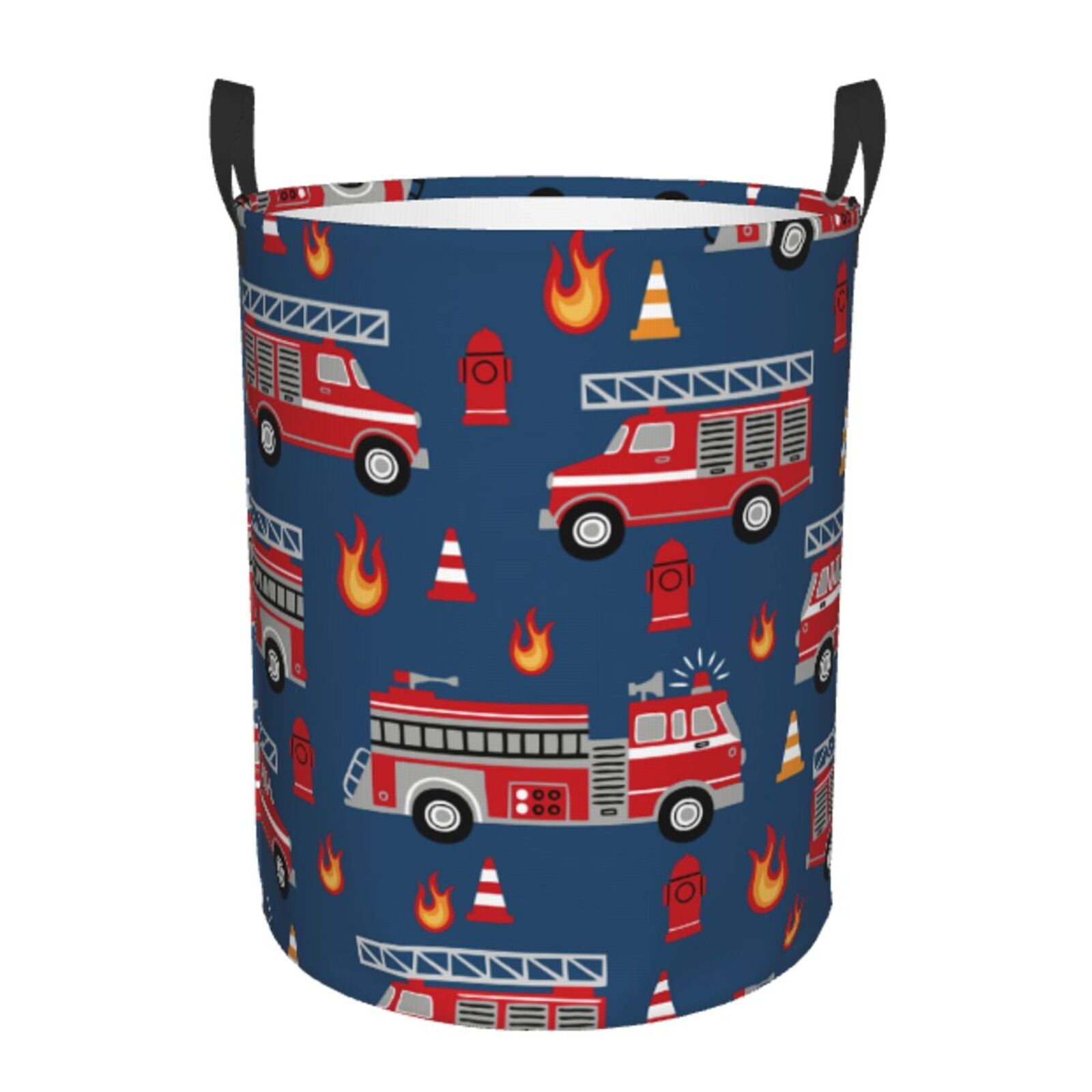 Haiem Fire Truck 1 Leather Dirty Clothes Laundry Basket,Sturdy ...