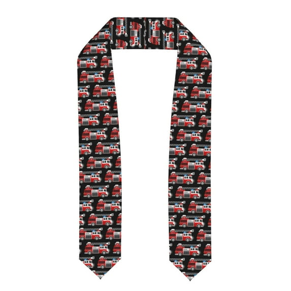 Haiem Fire and Rescue Truck Pattern Graduation Stole 2024 | Premium Satin Sash for Graduation Ceremony