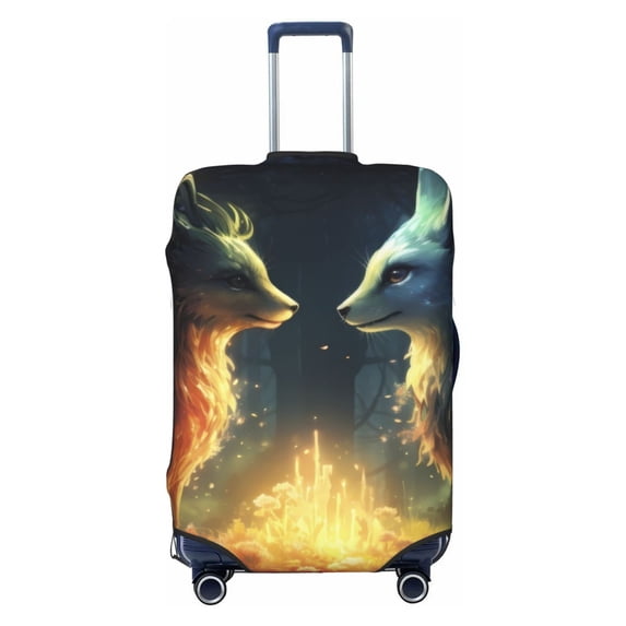Haiem Firefly Forest Fox Luggage Cover Printed Suitcase Covers for Luggage Elastic Washable Suitcase Protector Fits 18-32 Inch Luggage-X-Large