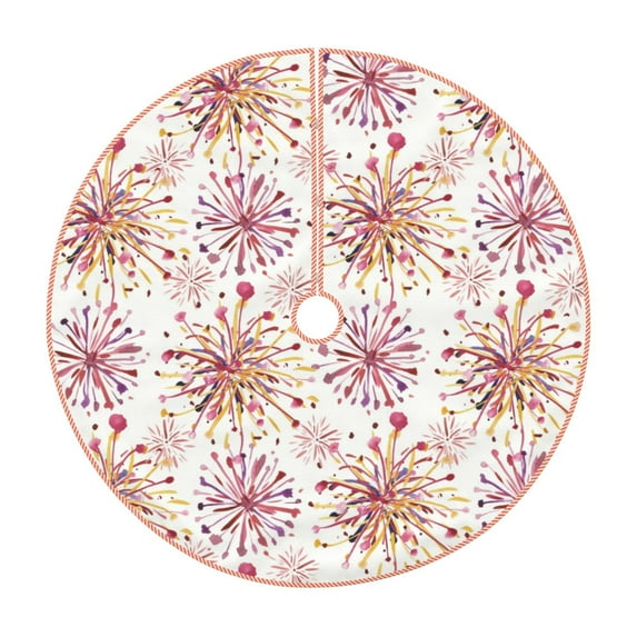 Haiem Fireworks Pattern Christmas Tree Skirt Merry Christmas Party Christmas Tree Decoration,New Year Decorations-30"