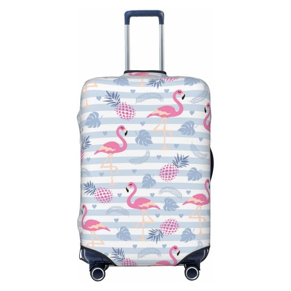 Haiem Flamingo And Pineapple Luggage Cover,Durable, Washable Suitcase Protector With Anti-Scratch Technology - Keep Your Luggage Looking New Medium