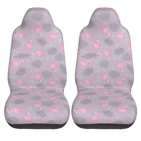 Haiem Flamingo Printed Car Seat Covers Set of 2, Universal Fit Car Seat Covers,Protective Seat Covers,Comfortable Car Seat Covers, Easy Installation Seat Covers, Vehicle Seat Covers