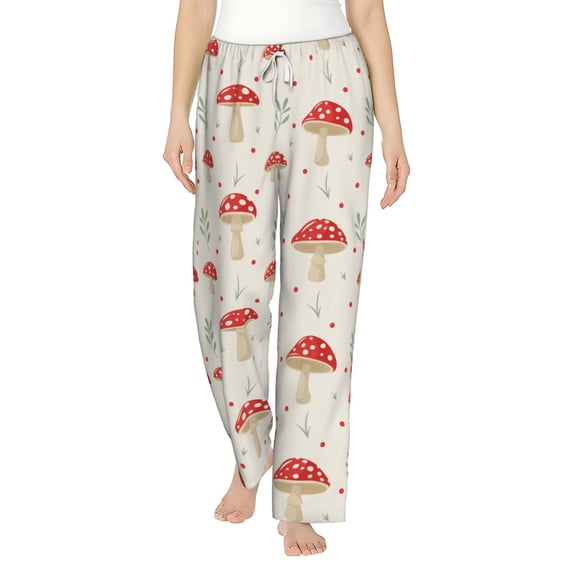 Haiem Flat Mushrooms Women's Pajama Pants Ultra Lightweight Pjs Bottoms Sleepwear Bottom Pants With Pocket Drawstring-Medium