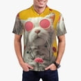 thumbnail image 1 of Haiem Floral Sunglasses Cat Art Pattern Mens Polo Shirts Quick Dry Short Sleeve Golf T Shirt Performance Moisture Wicking Casual Workout-4X-Large, 1 of 6