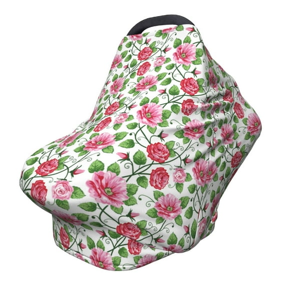 Haiem Flower Baby Nursing Cover & Nursing Poncho - Multi Use Cover for Baby Car Seat Canopy, Stroller Cover, 360°Full Privacy Breastfeeding Coverage