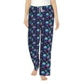 thumbnail image 1 of Haiem Flower Blue Skull Women's Pajama Pants Ultra Lightweight Pjs Bottoms Sleepwear Bottom Pants With Pocket Drawstring-Medium, 1 of 7