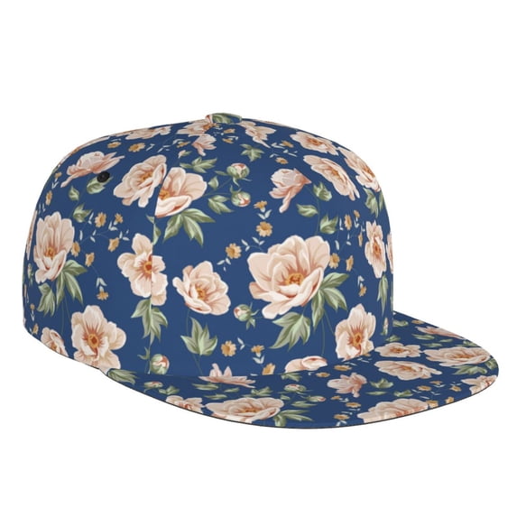 Haiem Flower Classic Snapback Cap Flat Bill Hat Baseball Cap Adjustable Size Cotton Dad Hat