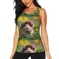 thumbnail image 1 of Haiem Flower Crown Guinea Pig Printed Women's Workout Tank Top, Quick-Dry Sleeveless Gym Shirt, Breathable Lightweight Athletic Top for Running, Yoga, and Casual Wear-Medium, 1 of 7