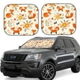 thumbnail image 1 of Haiem Flower Fox Car Windshield Sun Shade (2 Pieces) Foldable Windshield Sun Shade Car Accessories for Truck SUV Pickup-Small, 1 of 7