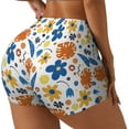 thumbnail image 1 of Haiem Flower No Front Seam Biker Shorts for Women Yoga Workout Gym Bike Shorts with Tummy Control Moisture-Wicking-Small, 1 of 9