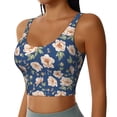 thumbnail image 1 of Haiem Flower Pattern Womens Sports Bra - U Neck Padded Low Impact Yoga Bra Workout Crop Top Gym Moisture-Wicking Workout Vest -Small, 1 of 9