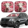 thumbnail image 1 of Haiem Flower White Cow Car Windshield Sun Shade (2 Pieces) Foldable Windshield Sun Shade Car Accessories for Truck SUV Pickup-Large, 1 of 7