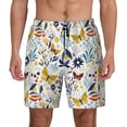 thumbnail image 1 of Haiem Flowers Butterfly Mens Swim Trunks with Compression Liner 2 in 1 Swimming Shorts Stretch Swimwear Quick Dry,Board Shorts-Large, 1 of 9