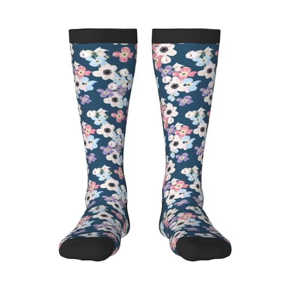 Haiem Flowers Socks, Funny Novelty Crazy Design Cotton Socks Sports Socks Knee High Socks For Men, Women,1Pairs - Gift For Working Friends