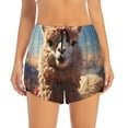 thumbnail image 1 of Haiem Fluffy Alpaca Mountain Meadow Women's 2 in 1 Running Shorts - Lightweight Athletic Workout Gym Yoga Breathable Sports Shorts Liner with Phone Pockets-X-Large, 1 of 9