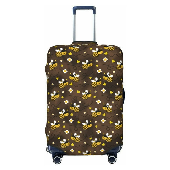 Haiem Flying Furry Honey Bees Luggage Cover Printed Suitcase Covers for Luggage Elastic Washable Suitcase Protector Fits 18-32 Inch Luggage-Medium