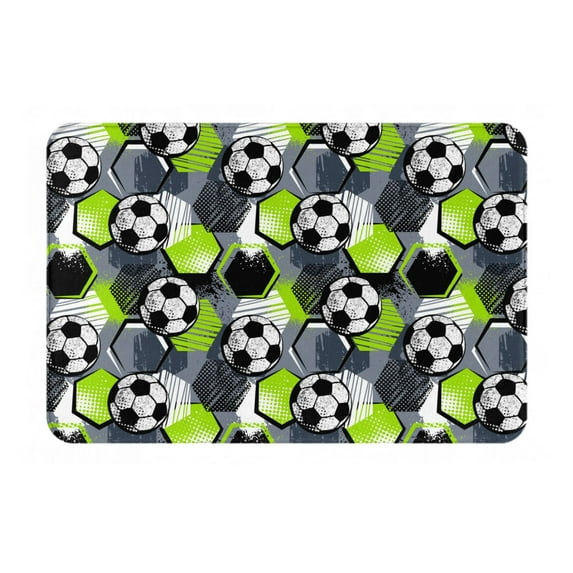 Haiem Football Front Door Mat Indoor Outdoor Entrance, Waterproof All-Season, All-Weather Doormat, Durable Flannel Fabric, Fade Resistant, Low Profile, 16x24in