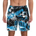 thumbnail image 1 of Haiem Football Time Mens Swim Trunks with Compression Liner 2 in 1 Swimming Shorts Stretch Swimwear Quick Dry,Board Shorts-Large, 1 of 9