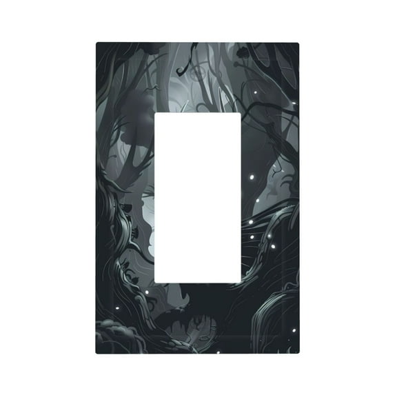 Haiem Forest Black Ghost Warrior Pattern Decorative Wall Plates, 1-Gang 5.0" x3.0", Unbreakable Thermoplastic Faceplate Cover for Decorator Receptacle Outlet & Switch-Style U