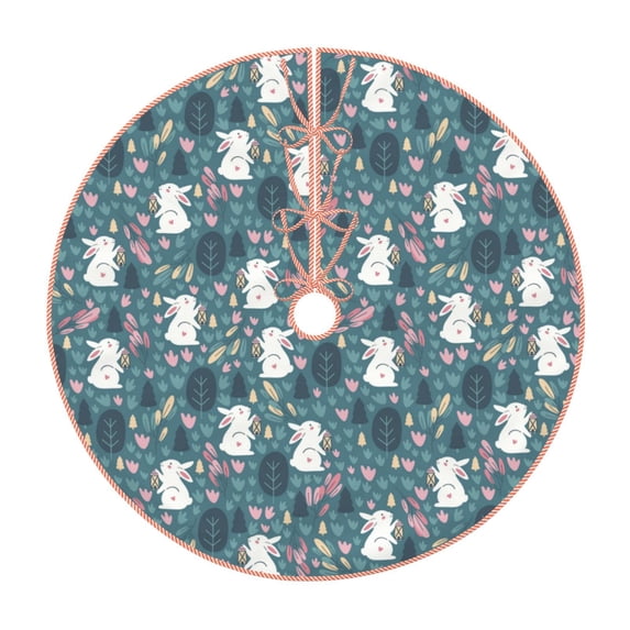 Haiem Forest Rabbit Pattern Christmas Tree Skirt Merry Christmas Party Christmas Tree Decoration,New Year Decorations-36"