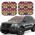 thumbnail image 1 of Haiem Fox Face Car Windshield Sun Shade (2 Pieces) Foldable Windshield Sun Shade Car Accessories for Truck SUV Pickup-Small, 1 of 7