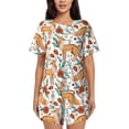 thumbnail image 1 of Haiem Foxes and Floral Harmony Pattern Pajama Set for Women 2 Piece Lounge Set Short Sleeve Tops and Shorts Soft Sleepwear-XX-Large, 1 of 7