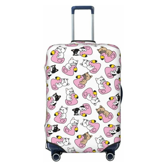 Haiem French Bulldog Duck Luggage Cover Printed Suitcase Covers for Luggage Elastic Washable Suitcase Protector Fits 18-32 Inch Luggage-X-Large