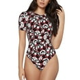 thumbnail image 1 of Haiem French Bulldog1 Women's Crew Neck Short Sleeve Bodysuit Tops Stretchy Slim Basic-Small, 1 of 9