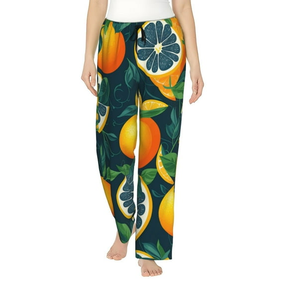 Haiem Fresh Orange Women's Pajama Pants Ultra Lightweight Pjs Bottoms Sleepwear Bottom Pants With Pocket Drawstring-X-Large