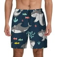 thumbnail image 1 of Haiem Friendly Smiling Sharks Mens Swim Trunks with Compression Liner 2 in 1 Swimming Shorts Stretch Swimwear Quick Dry,Board Shorts-XX-Large, 1 of 9