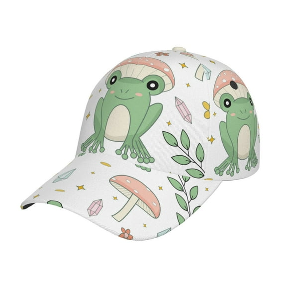 Haiem Frog and Mushrooms Baseball Cap Dad Hat Cotton Soft Adjustable Fashion Hats for Men Women Unisex Style Headwear