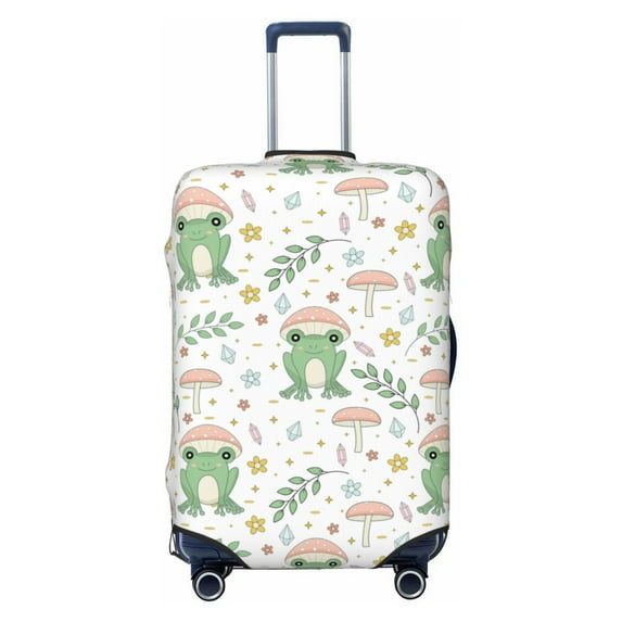 Haiem Frog and Mushrooms Luggage Cover Printed Suitcase Covers for Luggage Elastic Washable Suitcase Protector Fits 18-32 Inch Luggage-Small