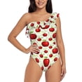 thumbnail image 1 of Haiem Fruit Apples Women's One Piece Swimsuits Tummy Control One Shoulder Bathing Suits Ruffle Swimwear-XX-Large, 1 of 8