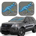 thumbnail image 1 of Haiem Fun Riding Dinosaur Windshield Sun Shade: Universal Foldable 2-Piece Car Front Window Sunshade - Blocks Uv Rays, And Reduces Heat,Essential Car Accessory Medium, 1 of 7