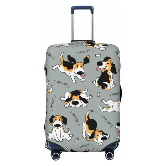 Haiem Funny Beagle Active Dog Luggage Cover,Durable, Washable Suitcase Protector With Anti-Scratch Technology - Keep Your Luggage Looking New Large