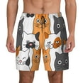 thumbnail image 1 of Haiem Funny Cats Mens Swim Trunks with Compression Liner 2 in 1 Swimming Shorts Stretch Swimwear Quick Dry,Board Shorts-Small, 1 of 9