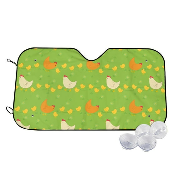 Haiem Funny Chicken Car Windshield Sun Shade - Blocks UV Rays Sun Visor Protector, Sunshade to Keep Your Vehicle Cool, Universal Fit SUV Van Sedan-Medium