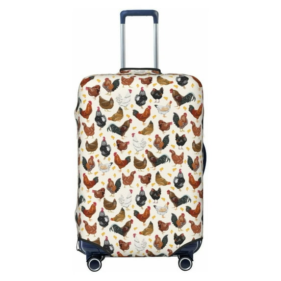 Haiem Funny Chicken Luggage Cover Printed Suitcase Covers for Luggage Elastic Washable Suitcase Protector Fits 18-32 Inch Luggage-X-Large