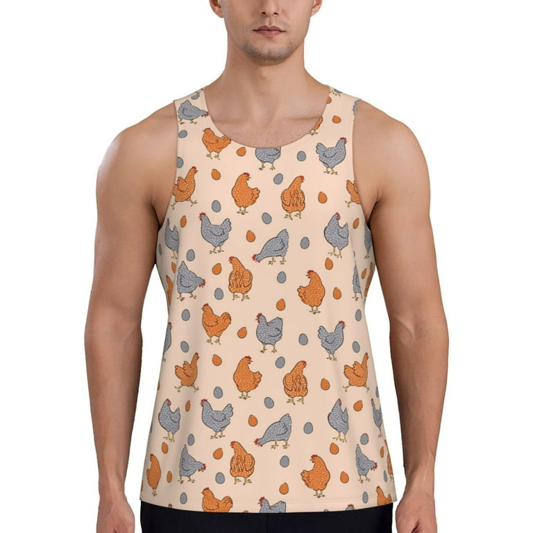Haiem Funny Chicken Men Workout Tank Top Gym Bodybuilding