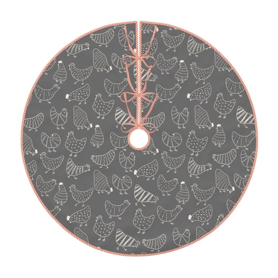 Haiem Funny Chicken Pattern Christmas Tree Skirt Merry Christmas Party Christmas Tree Decoration,New Year Decorations-30"