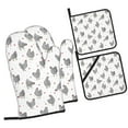 thumbnail image 1 of Haiem Funny Chicken Print Extra Long Oven Mitts and Pot Holders 4pc Sets: Heat Resistant Silicone Oven Mittens with Mini Oven Gloves and Hot Pads Potholders, 1 of 6