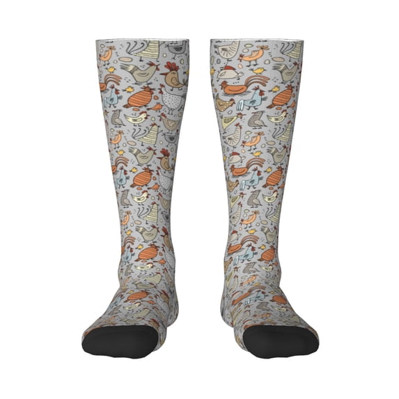Haiem Funny Chicken Socks, Funny Novelty Crazy Design Cotton Socks Sports Socks Knee High Socks For Men, Women,1Pairs - Gift For Working Friends