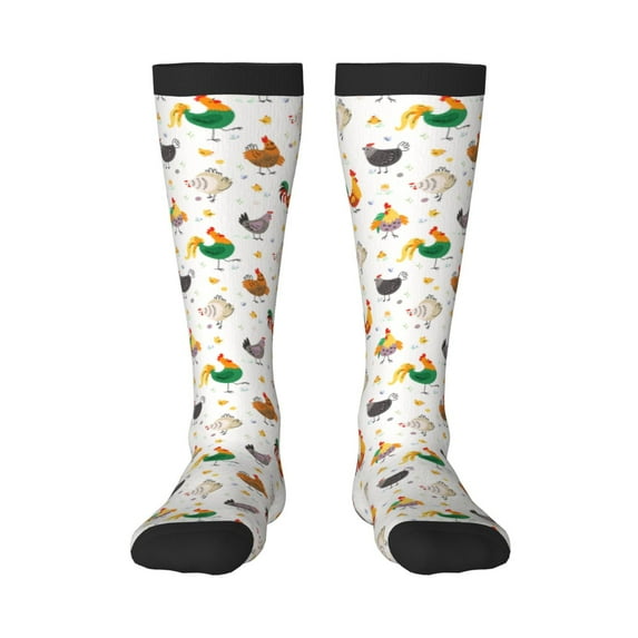 Haiem Funny Chicken Socks, Funny Novelty Crazy Design Cotton Socks Sports Socks Knee High Socks For Men, Women,1Pairs - Gift For Working Friends