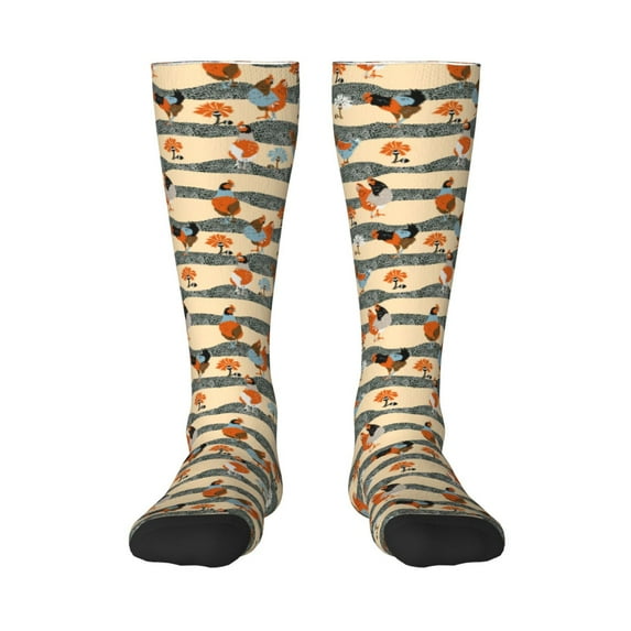 Haiem Funny Chicken Socks, Funny Novelty Crazy Design Cotton Socks Sports Socks Knee High Socks For Men, Women,1Pairs - Gift For Working Friends