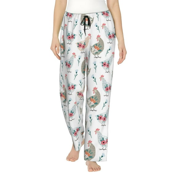 Haiem Funny Chicken Women's Pajama Pants Ultra Lightweight Pjs Bottoms Sleepwear Bottom Pants With Pocket Drawstring-Small