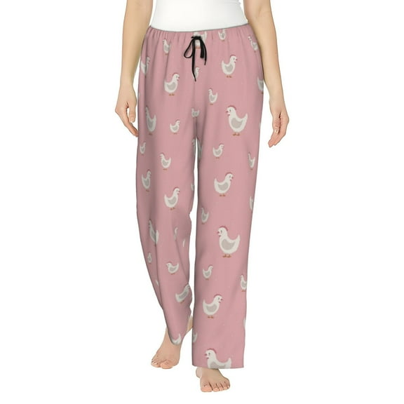 Haiem Funny Chicken Women's Pajama Pants Ultra Lightweight Pjs Bottoms Sleepwear Bottom Pants With Pocket Drawstring-Small